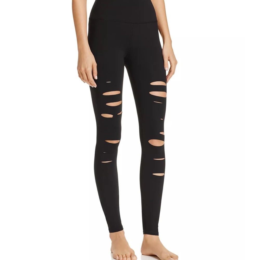 Alo Yoga XS Black Warrior Ripped Leggings